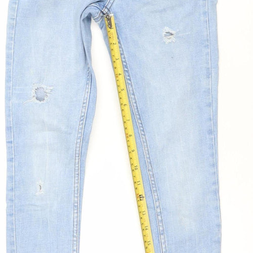 Primark Women’s Blue Distressed Skinny Jeans Size 4