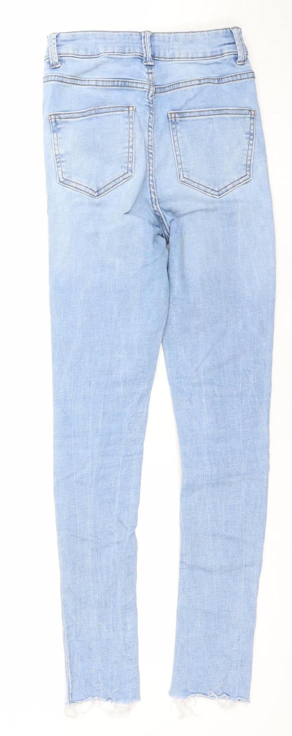 Primark Women’s Blue Distressed Skinny Jeans Size 4