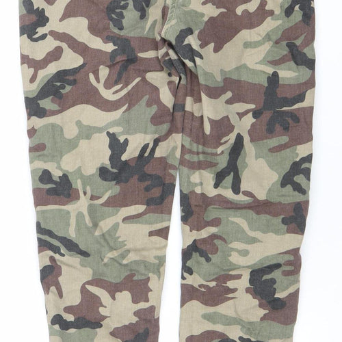 Parisian Womens Green Camouflage Cargo Jeans Size 12 Slim Fit