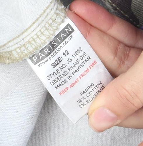 Parisian Womens Green Camouflage Cargo Jeans Size 12 Slim Fit