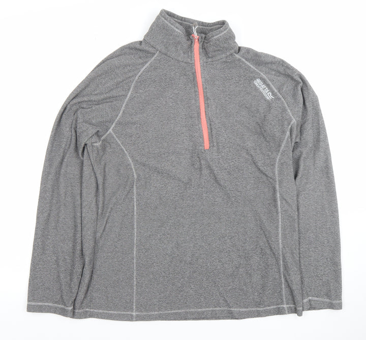 Regatta Great Outdoors Women's Grey 1/4 Zip Pullover Sweatshirt UK 14