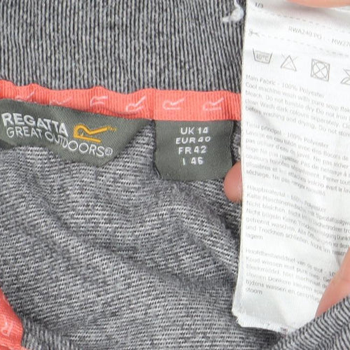 Regatta Great Outdoors Women's Grey 1/4 Zip Pullover Sweatshirt UK 14