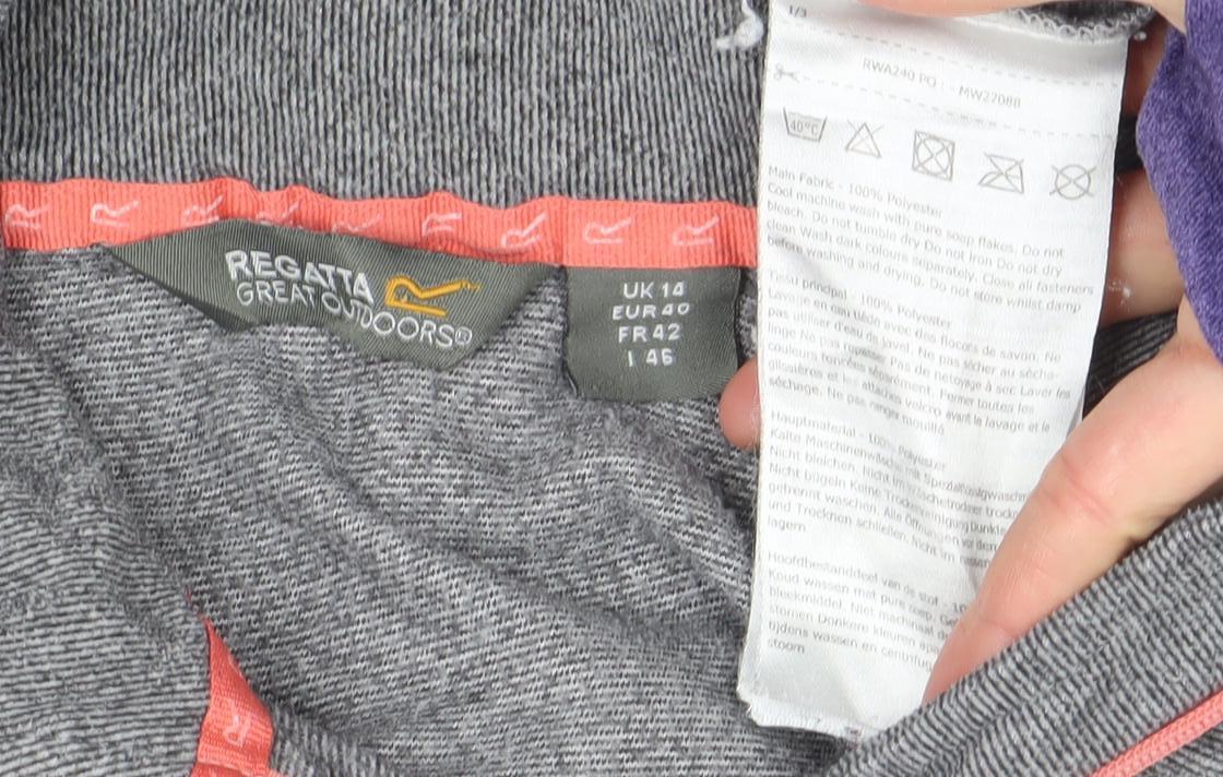 Regatta Great Outdoors Women's Grey 1/4 Zip Pullover Sweatshirt UK 14