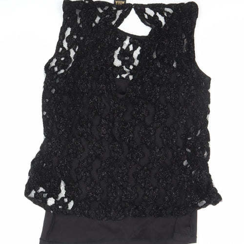 Vero Moda Women's Black Lace Sleeveless Camisole Blouse L