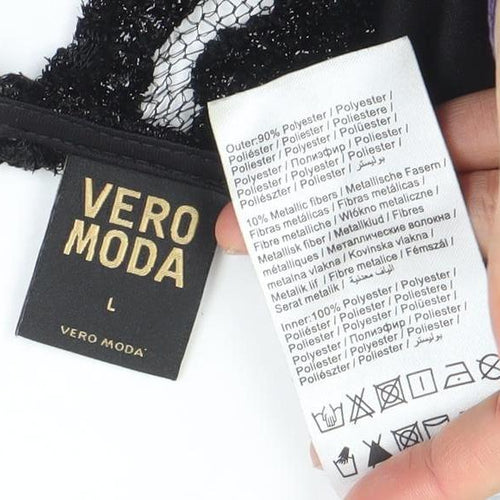 Vero Moda Women's Black Lace Sleeveless Camisole Blouse L