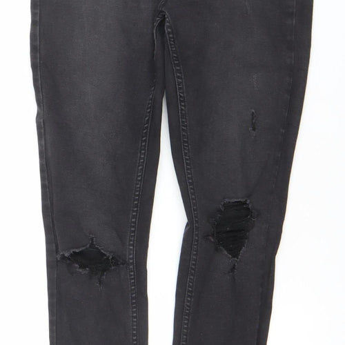 Denim Co. Women's Black Skinny Distressed Jeans Size 12
