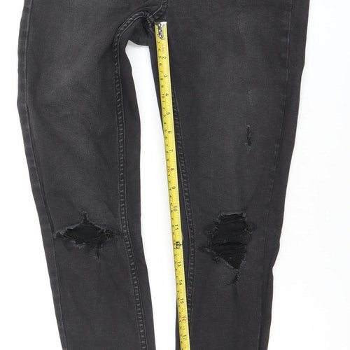 Denim Co. Women's Black Skinny Distressed Jeans Size 12