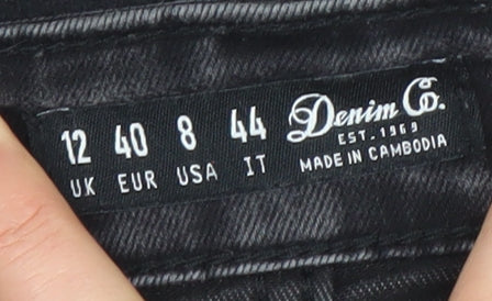 Denim Co. Women's Black Skinny Distressed Jeans Size 12