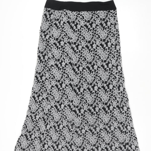 Evelin Brandt Berlin Women’s Black Lace Wool Blend Pencil Skirt Size 10