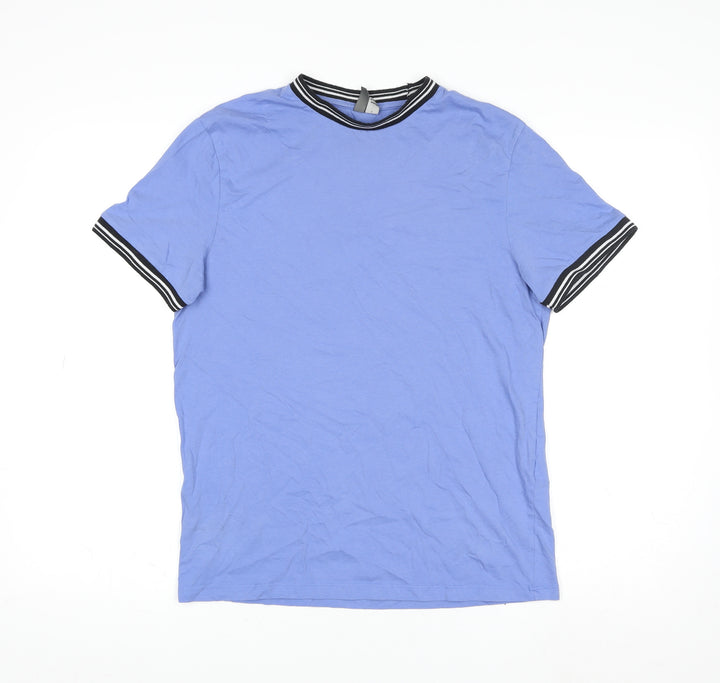 ASOS Men’s Blue Cotton Crew Neck Short Sleeve T-Shirt Size S