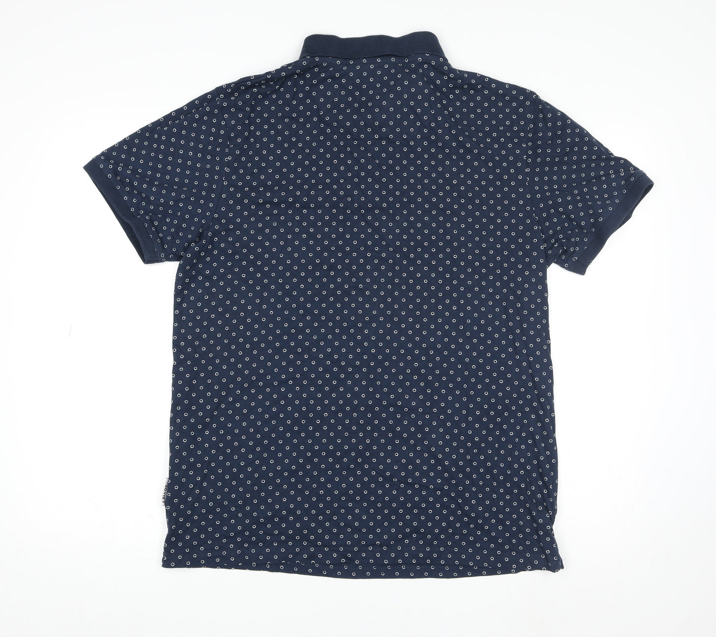 Soviet Men's Blue Polka Dot Polo Shirt Size XL 100% Cotton