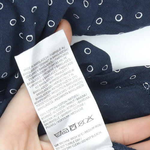 Soviet Men's Blue Polka Dot Polo Shirt Size XL 100% Cotton