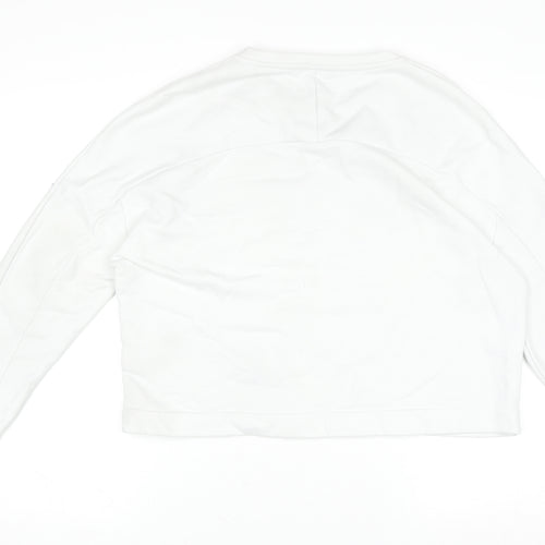 Tommy Hilfiger Women's White Love Logo Sweatshirt L Cotton Casual