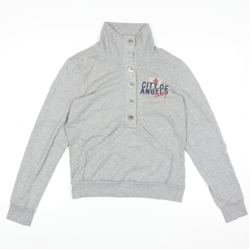 ONLY Women's Grey Henny High Neck Sweat Jacket Size M Casual Activewear