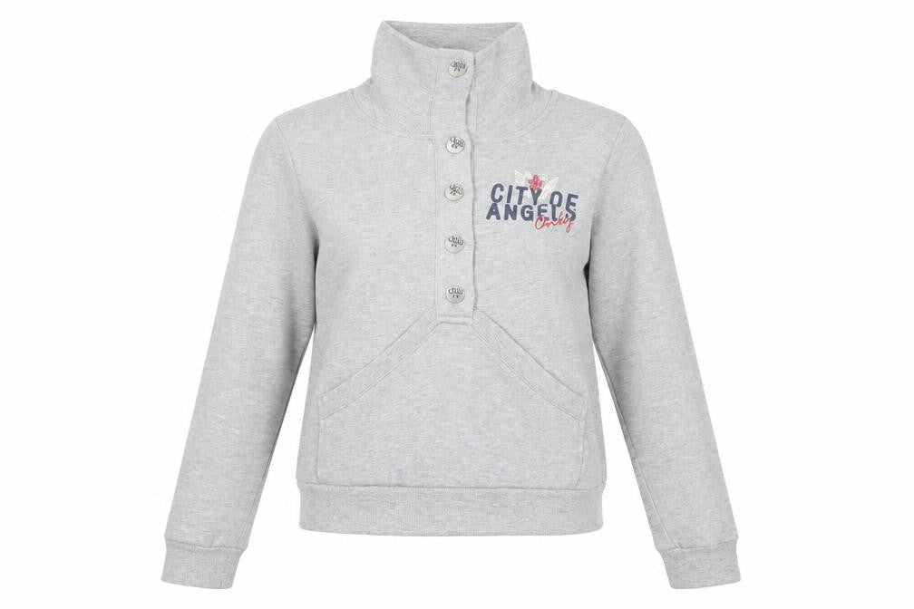 ONLY Women's Grey Henny High Neck Sweat Jacket Size M Casual Activewear