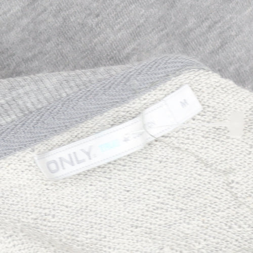 ONLY Women's Grey Henny High Neck Sweat Jacket Size M Casual Activewear