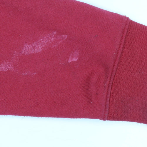 Reebok Men's Red L Track Jacket Hooded Full Zip Cotton Blend