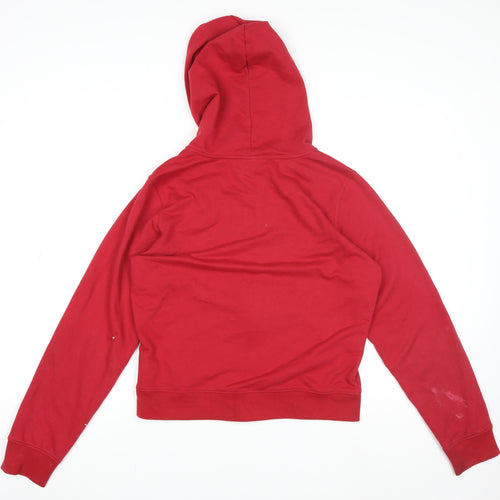 Reebok Men's Red L Track Jacket Hooded Full Zip Cotton Blend