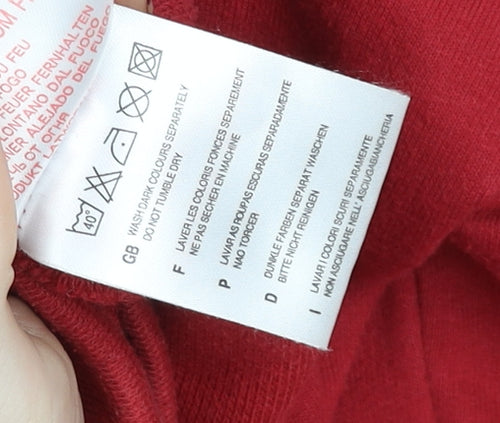 Reebok Men's Red L Track Jacket Hooded Full Zip Cotton Blend