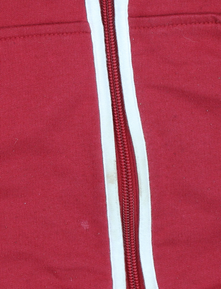 Reebok Men's Red L Track Jacket Hooded Full Zip Cotton Blend