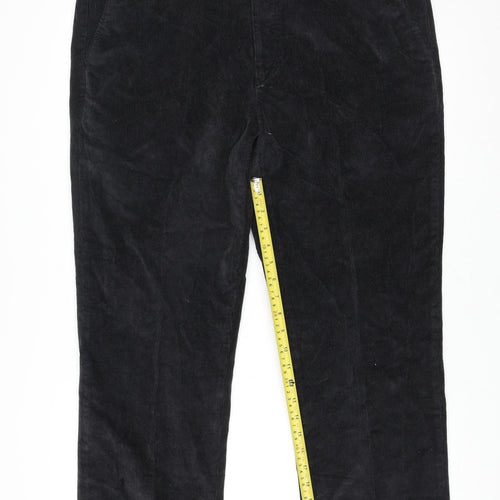Marks and Spencer Men Black Corduroy Trousers Size 40 Regular