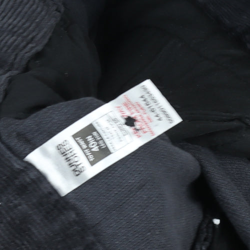Marks and Spencer Men Black Corduroy Trousers Size 40 Regular