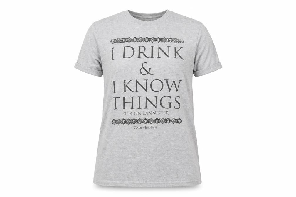 Game of Thrones Tyrion Lannister Grey Unisex L T-Shirt Funny Quote
