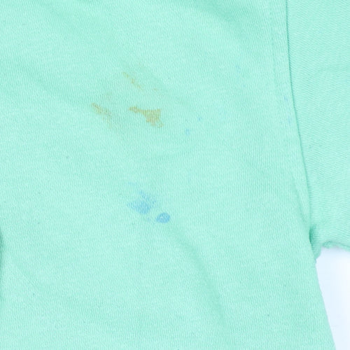 Boys Green 'Fresh' Sweatshirt 3-4 Years Cotton Blend Crew Neck