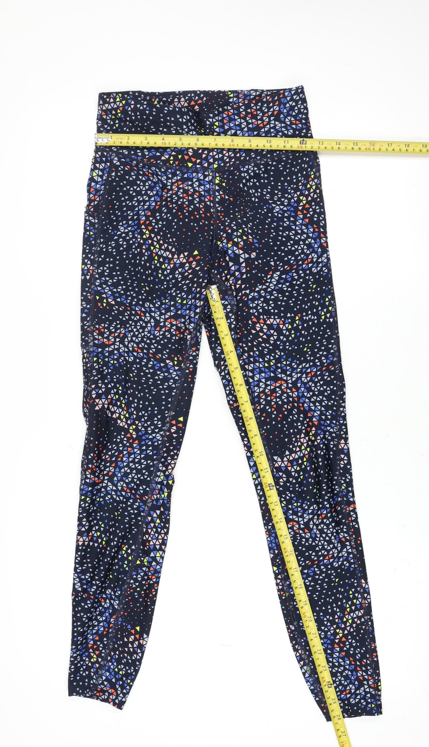 Marks and Spencer Women's Multicoloured Geometric Stretch Leggings Size 8