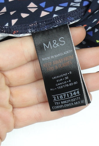 Marks and Spencer Women's Multicoloured Geometric Stretch Leggings Size 8