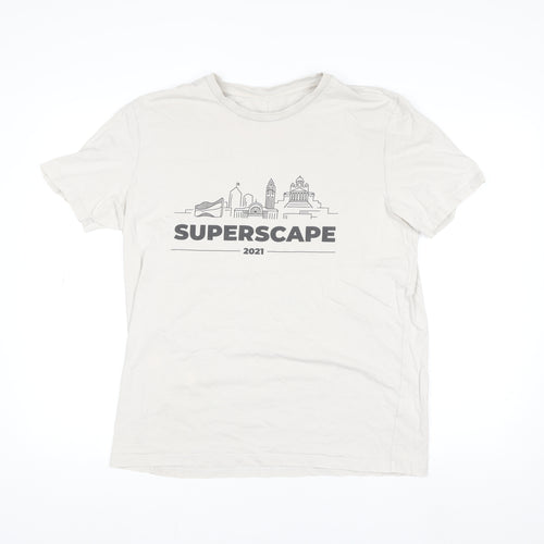 Supermetrics Men White SUPERSCAPE 2021 Graphic Cotton T-Shirt M