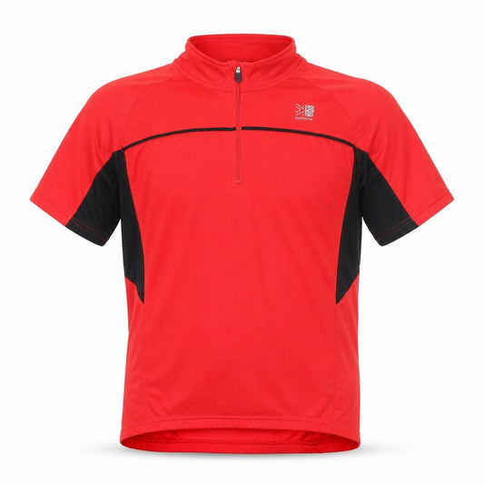 Karrimor Men's Red Cycling Jersey T-Shirt Small Short Sleeve 1/4 Zip