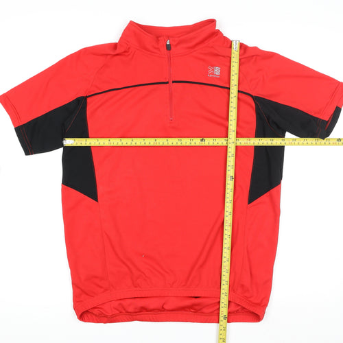 Karrimor Men's Red Cycling Jersey T-Shirt Small Short Sleeve 1/4 Zip