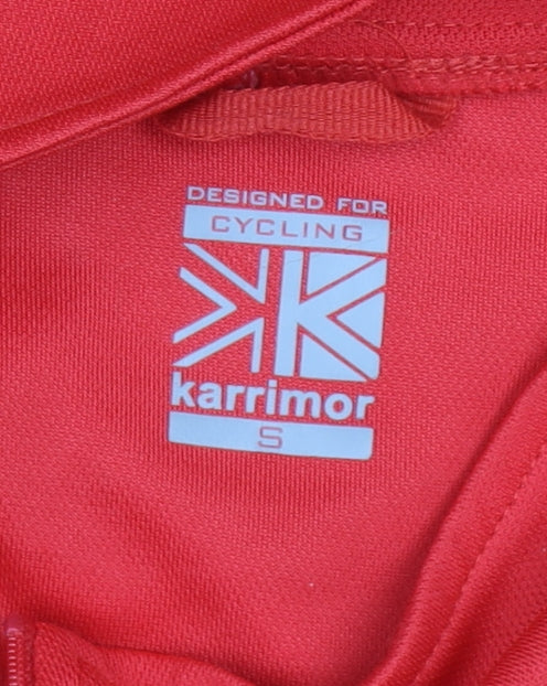 Karrimor Men's Red Cycling Jersey T-Shirt Small Short Sleeve 1/4 Zip