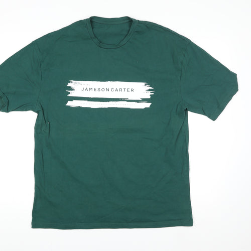 Jameson Carter Men's Green Logo T-Shirt Size L Casual Crew Neck