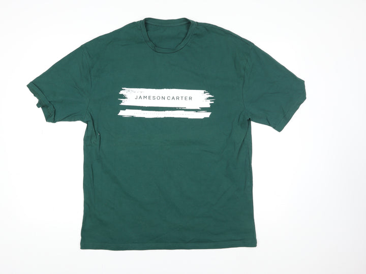 Jameson Carter Men's Green Logo T-Shirt Size L Casual Crew Neck