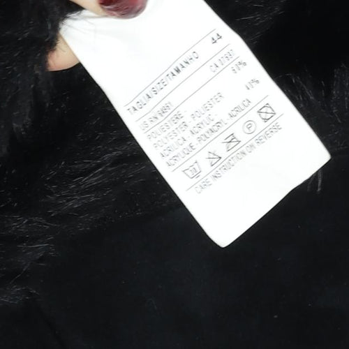 United Colors of Benetton Women Black Size 16 Faux Fur Jacket