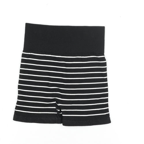 Dunnes Stores Women’s Black Striped Ribbed Biker Shorts XS