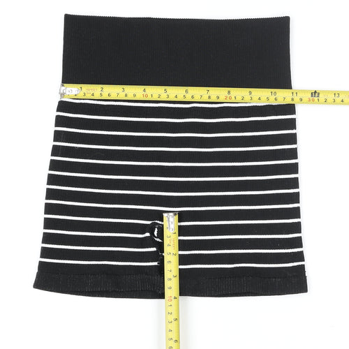 Dunnes Stores Women’s Black Striped Ribbed Biker Shorts XS