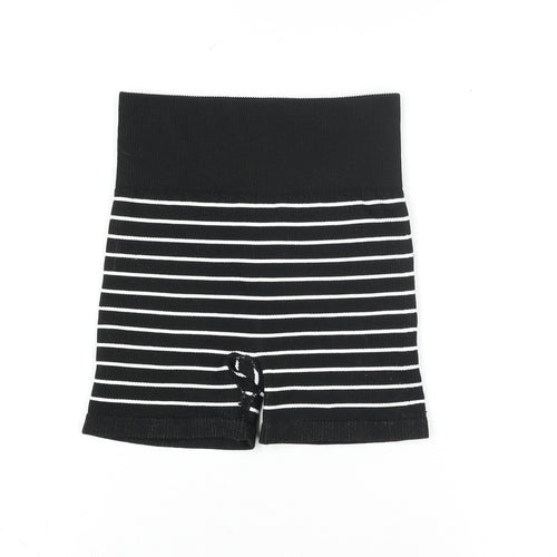 Dunnes Stores Women’s Black Striped Ribbed Biker Shorts XS