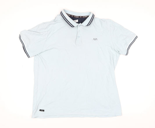 A.M London Men's Light Blue Cotton Polo Shirt Size L Short Sleeve