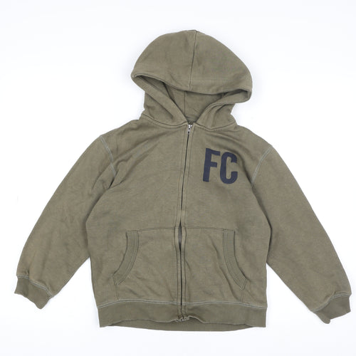 French Connection Teens Green Zip Hooded Basic Jacket 9-10Y