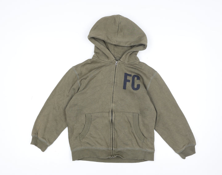 French Connection Teens Green Zip Hooded Basic Jacket 9-10Y