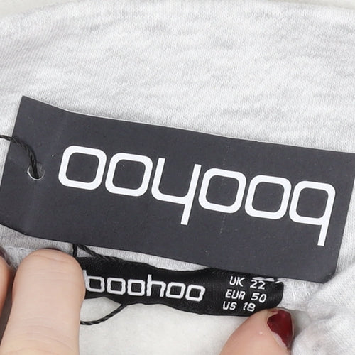 Boohoo Women’s Grey 1/4 Zip Pullover Sweatshirt Size 22