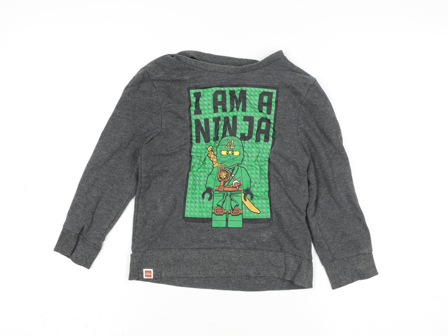 LEGO Boys Grey Ninjago Long Sleeve Pullover T-Shirt 5-6 Years