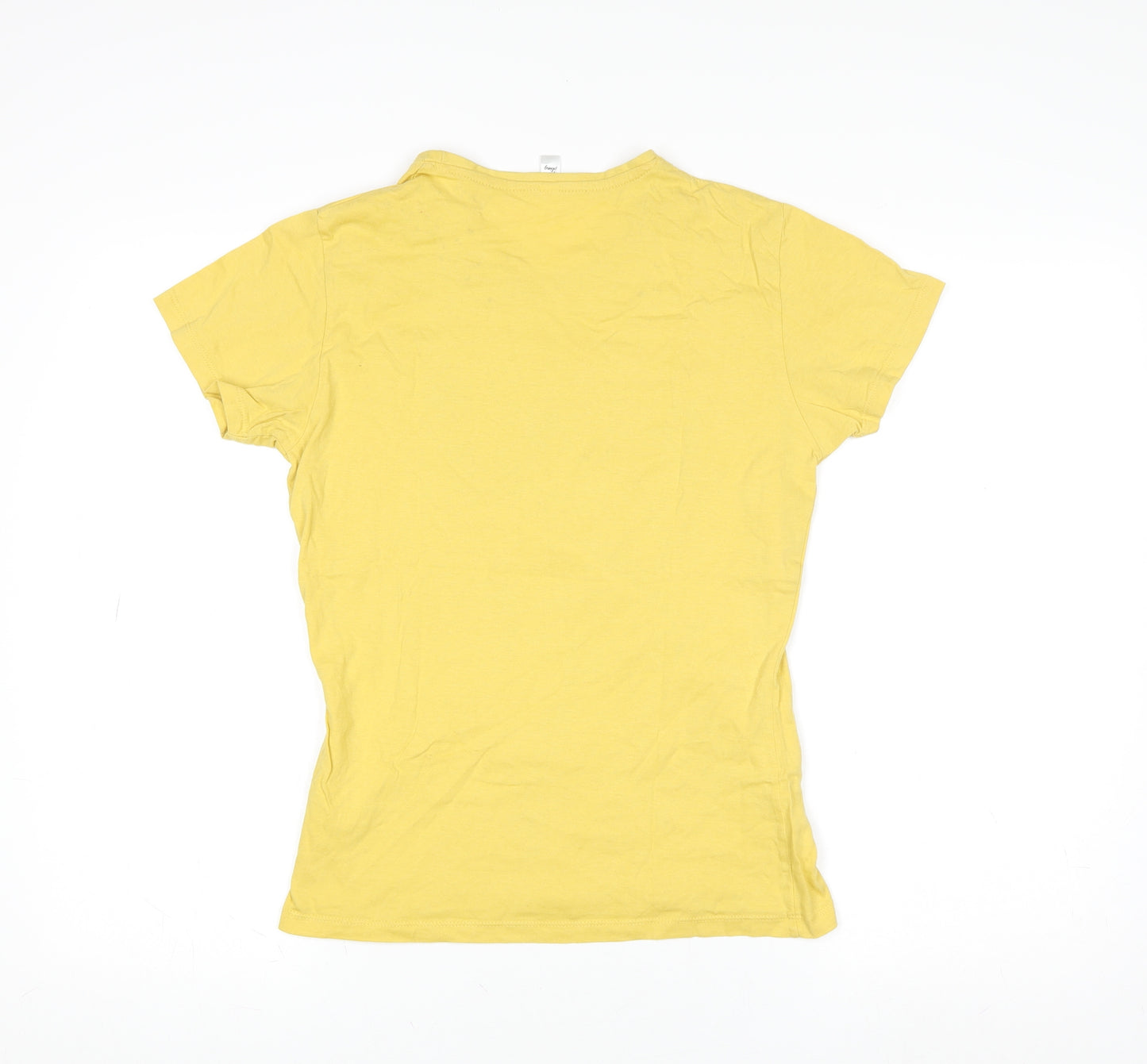 Pampling Womens Yellow Graphic T-Shirt Medium Funny Cartoon Top