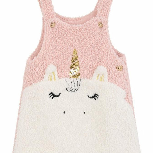F&F Fred & Flo Pink Unicorn Fleece Sleeveless Pullover Jumper 3-6 Months