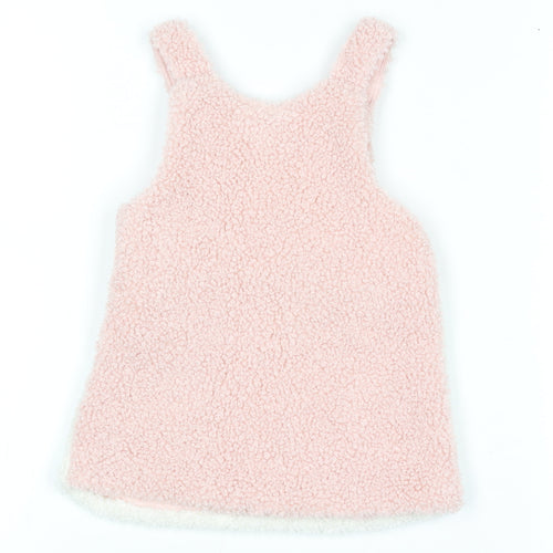 F&F Fred & Flo Pink Unicorn Fleece Sleeveless Pullover Jumper 3-6 Months