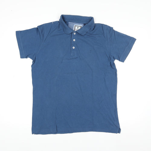 Sea Barrier Men's Blue Cotton Polo Shirt Size L Casual Classic