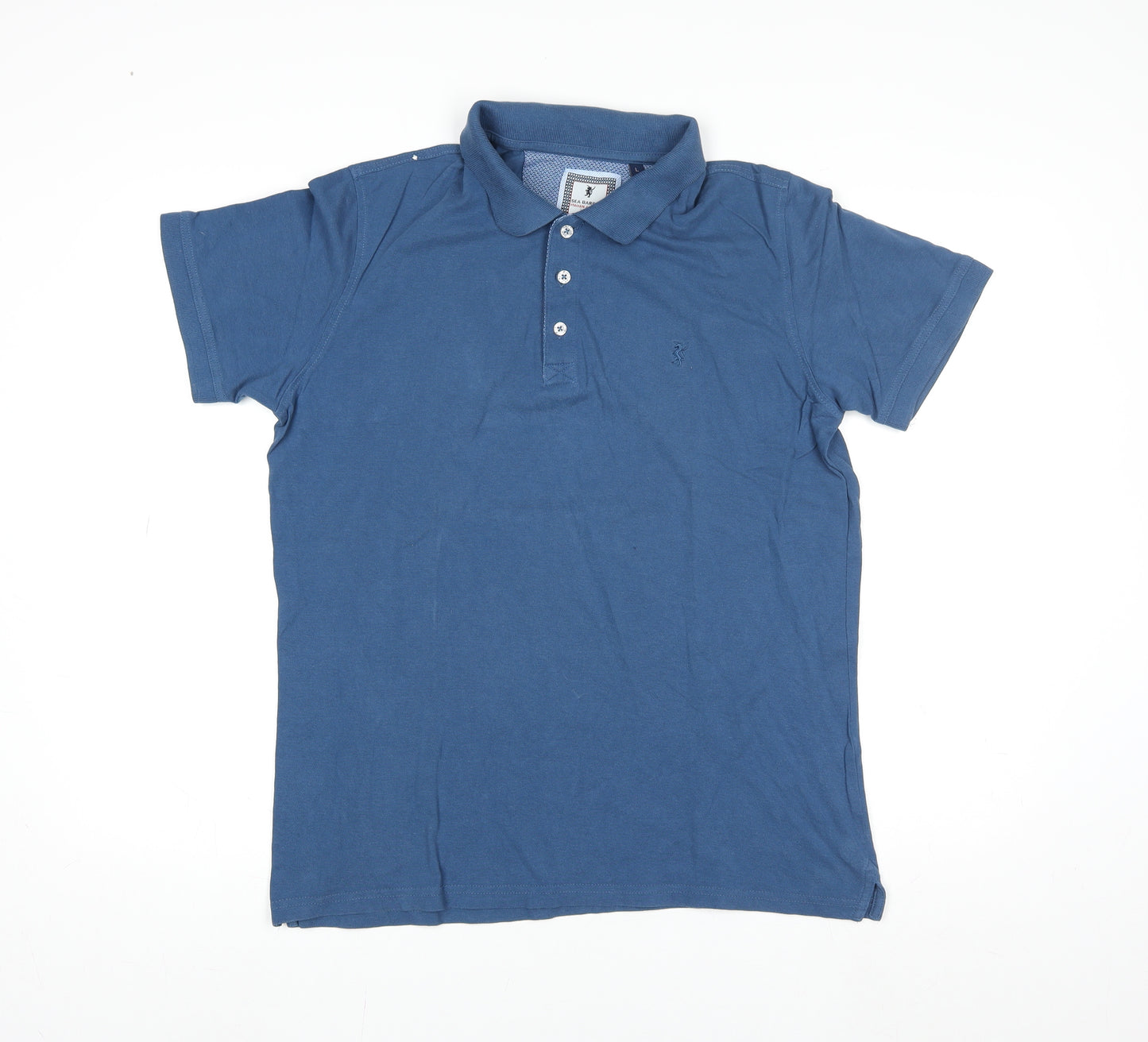 Sea Barrier Men's Blue Cotton Polo Shirt Size L Casual Classic